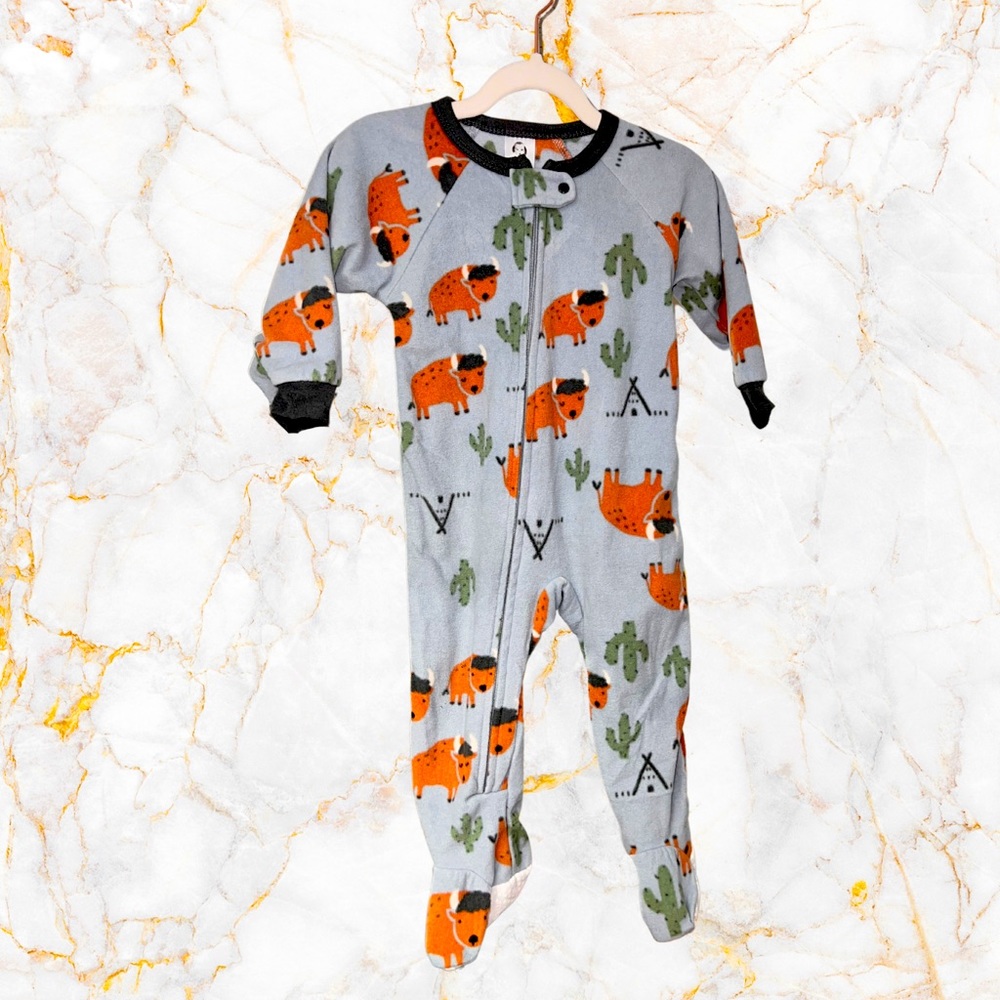 12m Gerber Baby Loose Fit Flame Resistant Fleece Footed Pajamas